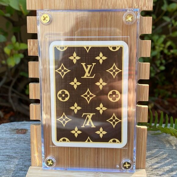 Three of Diamonds Brown/Cream Louis Vuitton Monogram Playing Card w/Case - Picture 1 of 2